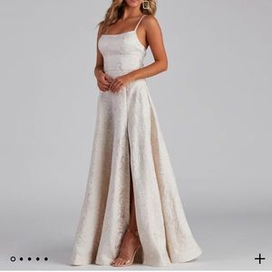 Brocade High Slit Dress